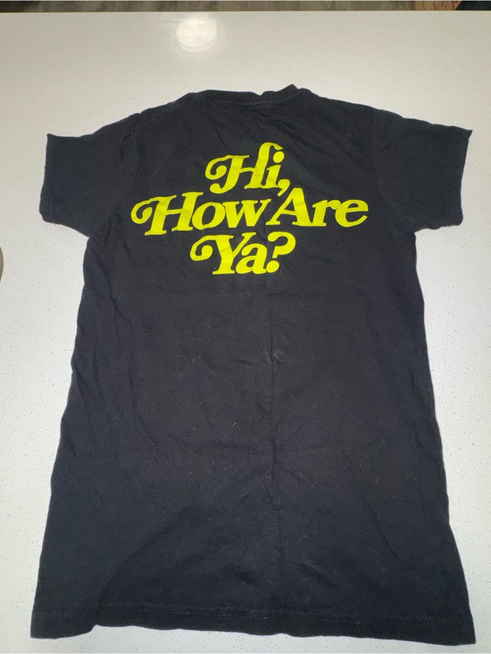 Jeffree Star Black Short Sleeve Tee with Yellow 'Hi, How Are Ya?' Graphic